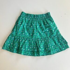J. Crew Green Floral Mini Skirt